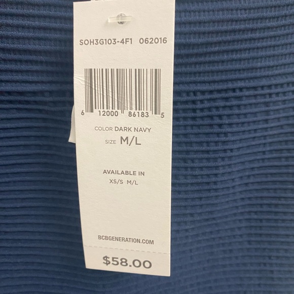 BCBG Navy blue midi pencil skirt mesh on bottom seamless - Picture 5 of 5